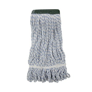 Boardwalk Medium White/Blue Wide Rayon/Polyester Floor Finish <b>Mop</b> Heads 12/Carton - Product Image 1