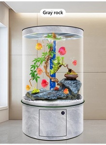 <span class=keywords><strong>Acquario</strong></span> Cilindrico in Vetro Personalizzato da 300-900L con Filtro a Fondo Integrato, Mobiletto Rotondo <span class=keywords><strong>per</strong></span> <span class=keywords><strong>Acquario</strong></span> <span class=keywords><strong>per</strong></span> Casa e Ufficio - Product Image 2