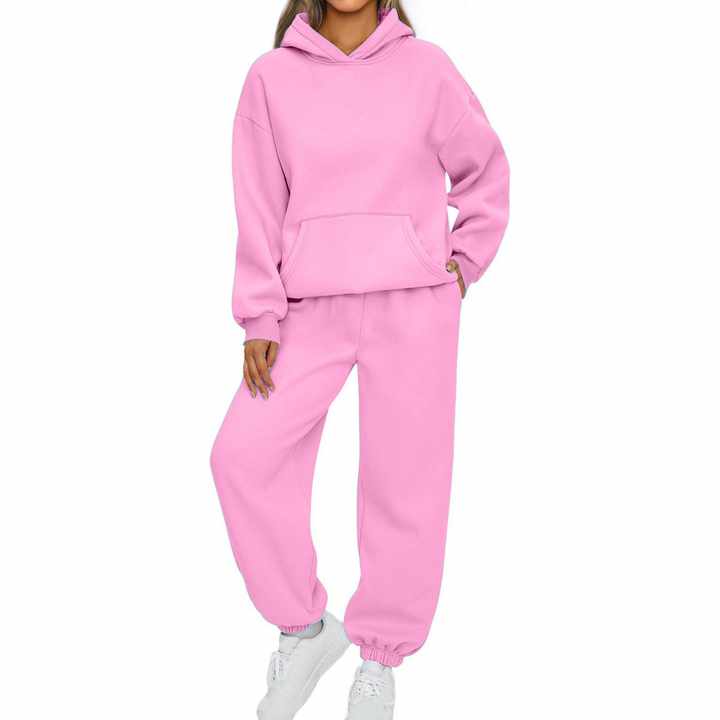 2025 Wholesale Women Praline Color Dropped Shoulder Long Sleeve Relaxed Fit Breathable Tracksuit Made in Pakistan Contrast Color