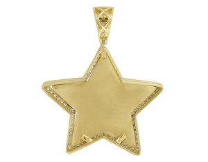 Joyería de diseño de estrella brillante con diamante de moissanita redondo en plata esterlina S925 colgante de fiesta para hombres y mujeres - Product Image 3