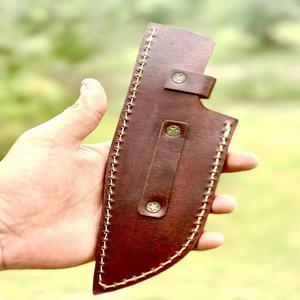 Pochette de gaine OEM personnalisée à la main pour couteau à lame fixe pour le camping et la chasse en cuir véritable - Product Image 5