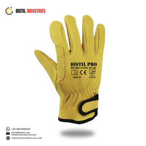 Gants de travail de sécurité en cuir de vachette de haute qualité, équipement de protection individuelle, gants de conduite, gants de construction industrielle - Product Image 4