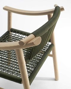 Silla de comedor tejida de cuerda moderna nórdica, característica plegada para uso versátil en cocina, Hotel, apartamento al aire libre, dormitorio, Villa - Product Image 3