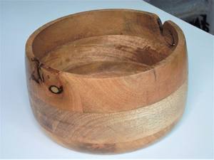 Bol de fil en bois fabriqué à la main tricot Crochet fournitures support organisateur bois naturel artisanat bol pour fil tricot cadeau tricoteurs - Product Image 2