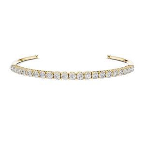 2.31 CT Lab Diamond Tennis <b>Bangle</b> <b>Bracelet</b> Round Brilliant Cut 10KT, 14KT, 18KT Gold & 925 Silver Rose, Yellow, White - Product Image 2