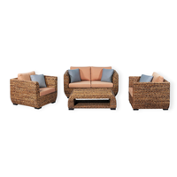 Conjunto de sofás de mimbre para sala de estar, mueble moderno y cómodo