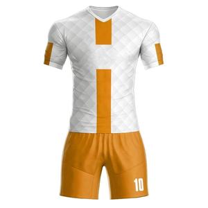 2023 vêtements de football hommes uniformes maillot de Sublimation fabriqué en usine avec des shorts 100% ensembles d'uniformes de football en polyester - Product Image 1