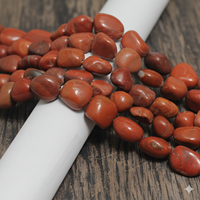 Perles en vrac de jaspe naturel micro-facetté rouge de 13-19 mm de la meilleure qualité pour la fabrication de colliers et bracelets DIY - Vente en gros