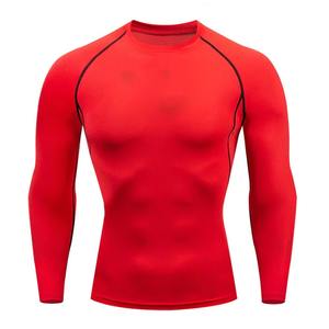 High Quality Unisex Breathable Rash Guard Gym Training <b>Compression</b> <b>Base</b> <b>Layer</b> Shirts Spandex/Polyester Custom Logo Fitness - Product Image 1