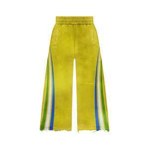 Pantalones de chándal acampanados oversize para hombre, efecto descolorido, con pedrería estampada, transpirables, de largo completo, con capucha, lisos, conjunto de jogger de invierno, logotipo personalizado - Product Image 2