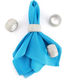 Anneaux de serviette en plastique perlé, décoration de table élégante pour mariages, Noël, dîners, fêtes, occasions spéciales, lot de 4 - Product Image 2