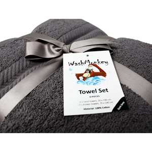 Ensemble de serviettes de bain de luxe en coton de haute qualité, 6 pièces, séchage rapide, tissage jacquard, serviettes de bain, serviettes de visage, couleur unie, logo personnalisable - Product Image 3