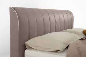 Italian-made double <b>bed</b>, elegant design. Upholstered in fabric, genuine leather, or eco-leather. Optional storage box. - Product Image 2