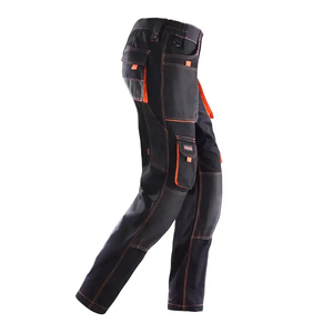 Pantalones DE TRABAJO utilitarios multibolsillos negros y naranjas, pantalones Cargo industriales duraderos para hombres, ropa de trabajo de construcción - Product Image 3