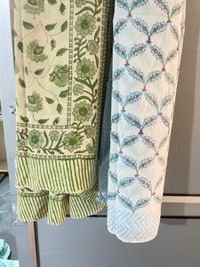 Lightweight Eco-Friendly Hand Block Printed Floral Cotton Shawl Traditional Indian Design <b>Scarf</b> - Product Image 2