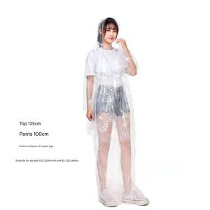 Chubasquero desechable RG06 con pantalones, <span class=keywords><strong>traje</strong></span> de lluvia <span class=keywords><strong>impermeable</strong></span> de cuerpo <span class=keywords><strong>completo</strong></span> para adultos, abrigo transparente antilluvia - Product Image 2