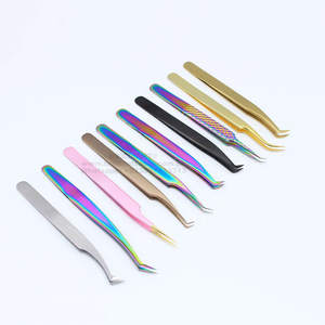 2025 meilleure vente ensemble de pinces à cils en acier inoxydable de qualité supérieure outil d'extension de cils Logo personnalisé - Product Image 6