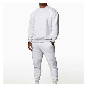 Ensemble de survêtement unisexe en molleton 100 % coton de haute qualité 380g, taille élastique, longueur intégrale, respirant, idéal pour le sport et les loisirs - Product Image 1