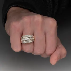 Anillo de Compromiso con Halo de Diamantes de Moissanita de Corte Redondo de 3 Quilates, Plata de Ley 925, Tishya Diamond, para Mujer - Product Image 3