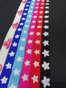 Sangle de sac brodée à la main personnalisée avec des perles multicolores en forme d'étoile élégante, sangle de sac à bandoulière réglable par glowin fashion - Product Image 4