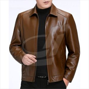 Nouvelle veste en cuir de haute qualité pour hommes, nouvelle veste élégante de marque en cuir de haute qualité coupe-vent automne et hiver - Product Image 1