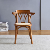 Chaise en bois rétro pour restaurant, mobilier de restaurant, café, hôtel, chaise inclinable en bois massif, chaise à dossier, ensemble de tabourets