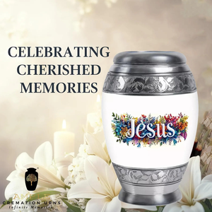 Christian Aluminum Cremation <b>Urn</b> Cross engraved design Cremation <b>Urns</b> Meena Coating Leak-Proof Design Keepsake & <b>Large</b> Options - Product Image 4