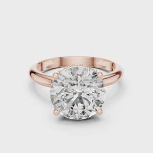 Anillo de Compromiso Solitario para Mujer con Diamante Cultivado en Laboratorio y Halo Oculto, Oro de 10K, 14K, 18K, Certificado IGI de Lujo - Product Image 3