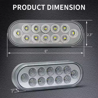 Nouveau feu arrière LED ovale WTTG de 6 pouces pour camion, étanche IP67, haute qualité, ajustement universel, matériau PC pour camion et remorque