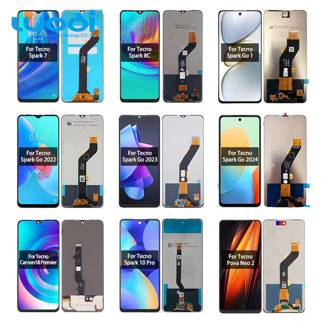 Original LCD Touch Screen for Tecno Spark Go 1 2022 2023 2024 7 8C 10 Pro Camon 18 Premier Pova Neo 2 Wholesale