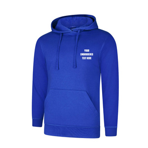 Sweat à capuche en coton épais pour hommes, blanc, polaire, imprimé, motif solide, techniques brodées, hiver, prix d'usine, vente en gros - Product Image 5