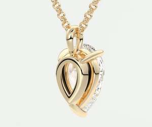 Collier à breloques en forme de poire avec diamant VVS en argent 925 plaqué or bijoux de fête pour femmes - Product Image 4