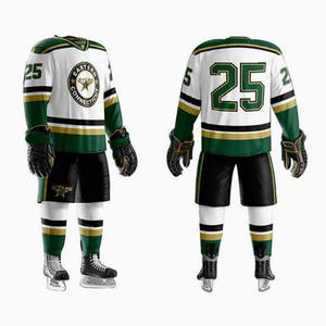 Maillot de hockey sur glace en polyester de haute qualité conception libre impression par sublimation logo brodé uniforme de hockey sur glace personnalisé - Product Image 1