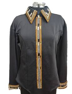 Tela de tafetán elástica hecha a mano Cowgirl Western Show Shirt - Product Image 2