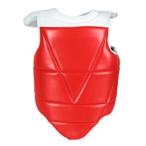 Hogu เทควันโดสีแดงสำหรับเยาวชนและผู้ใหญ่หนังพียูป้องกันหน้าอกสายรัดปรับระดับได้ - Product Image 1