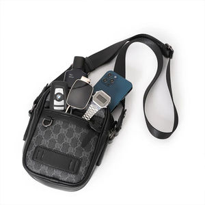 2025 New Fashion Simple Genuine Leather Sports Crossbody Bag Men Women Small <b>Square</b> Casual Shoulder Zipper Closure Portable - Product Image 2