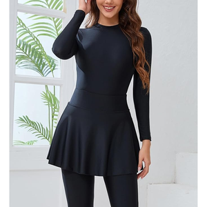 Islamic Long Sleeve Swimsuits <b>for</b> <b>Women</b> Modest Muslim 4 PCS | Full Cover <b>Rash</b> <b>Guard</b> | Arabic Swimwear - Product Image 2