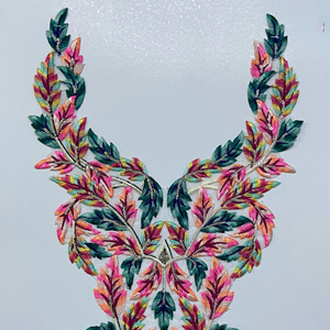 ชุดเสื้อส่าหรีเคอร์ติสำหรับตัดเย็บชุดปักเลื่อมสวยงามมีปกคอทำมือ - Product Image 1