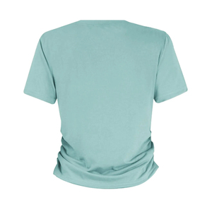 เสื้อเข้ารูปคอกลมแขนสั้นสำหรับผู้หญิง, เสื้อ Y2K สตรีทเสื้อยืดไร้รอยต่อ - Product Image 5