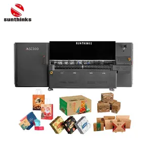 Sunthinks Chine meilleure marque d'imprimante numérique à passage unique, impression de boîtes en carton ondulé grand format, imprimante à plat à passage unique