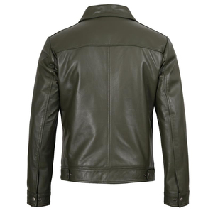 Chaqueta de Cuero de Piel de Oveja Genuina de Primera Calidad para Hombre, Prenda Exterior Elegante, Cómoda y Duradera, Chaquetas de Diseño Clásico y a la Moda - Product Image 2