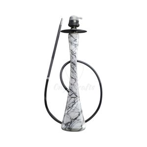 Gold White Slim Marble Hookah Shisha Set OEM ODM Tall Metal Stem Elegant Modern <b>Lounge</b> Style - Product Image 4