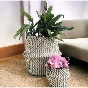 Panier de rangement extérieur intérieur écologique en rotin de haute qualité jonc de mer naturel organique moderne multifonctionnel durable - Product Image 4