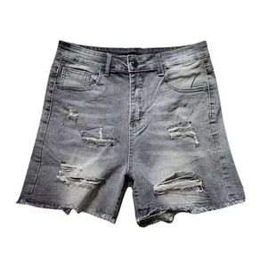 Short délavé en coton 100% pour hommes, décontracté, en denim délavé, effet délavé, pour hommes - Product Image 1