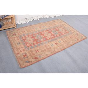 Alfombra Turca de 4,1x6,5 pies, Alfombra Vintage con Borde Beige - Product Image 4