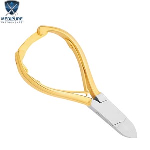 Coupe-ongles professionnels en acier inoxydable, poignée imprimée, lames concaves, ressort de barillet, verrouillage arrière, outils de manucure et de pédicure, outils de beauté - Product Image 5