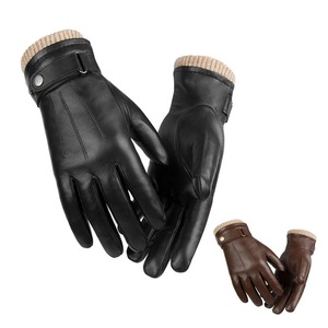 Gants en cuir pour moto, imperméables, pour hommes, motocross, gants thermiques d'hiver pour la conduite en VTT, sports, conduite, gants complets - Product Image 1