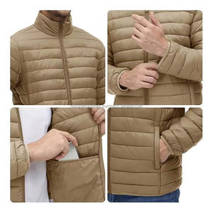 เสื้อแจ็คเก็ตฤดูหนาวน้ำหนักเบาสำหรับผู้ชาย เสื้อโค้ทฤดูหนาวอุ่นๆ เสื้อแจ็คเก็ตพัฟเฟอร์ คอตั้ง ปิดด้วยซิป กันลม เสื้อโค้ทแบบเย็บติดกัน - Product Image 1