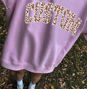 Sudadera de Invierno de Manga Larga con Cuello Alto Simulado, de Felpa, Holgada, con Logotipo Personalizado en la Parte Delantera para Mujer - Product Image 5