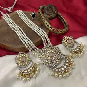 Ensemble de bijoux en laiton oxydé de qualité supérieure à finition argent antique pour les événements festifs pour femmes et l'usure quotidienne pour les fêtes - Product Image 4